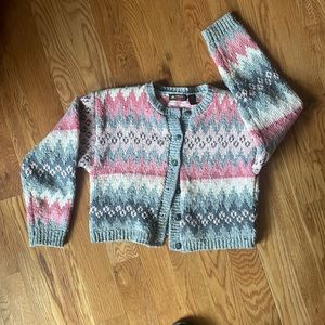 Vintage Liz sport petite hand knitted cardigan grandmacore cottagecore